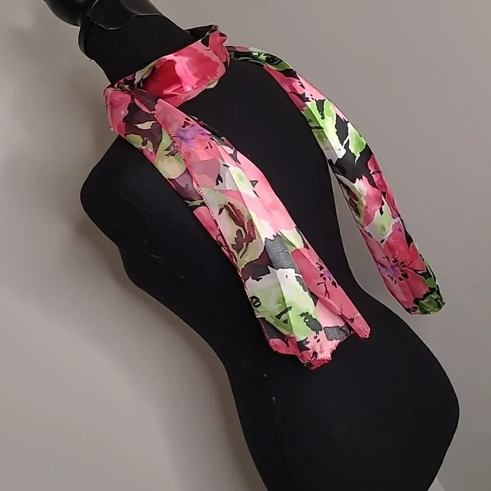 Colorful 13x60" polyester scarf - Picture 4 of 7